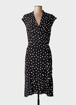 Rochie midi țesătură crep mâneci scurte negru ANANKE femeie