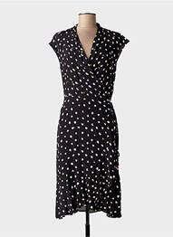 Rochie midi țesătură crep mâneci scurte negru ANANKE femme