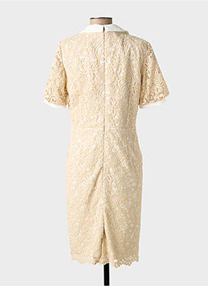 Rochie midi mâneci scurte mâneci scurte bej LINEA RAFFAELLI femeie