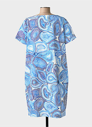 Rochie midi imprimeu fantezie mâneci scurte albastru DIANA GALLESI femeie