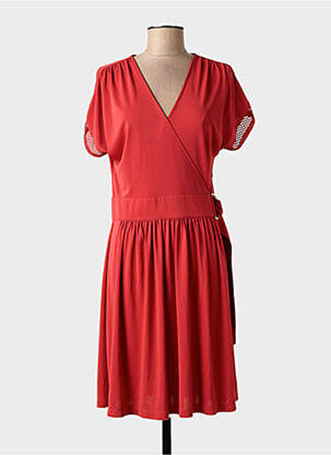 Rochie scurtă mâneci scurte mâneci scurte portocalie ANANKE femeie