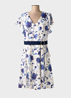 Rochie midi imprimeu floral mâneci scurte violet LINEA RAFFAELLI femeie