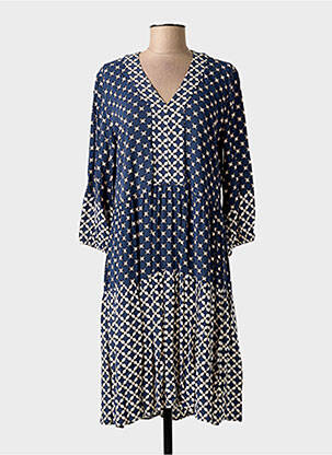 Rochie midi croială fluidă mâneci 3/4 albastru GERRY WEBER femeie