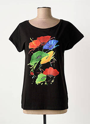 Tricou serigrafie mâneci scurte negru KARIN HERTZ femeie