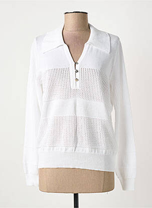 Pulover alb MARBLE femeie