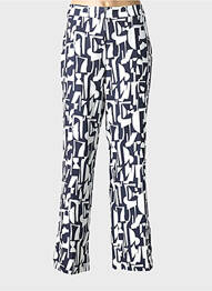 Pantalon drept țesătură poplin mărime normală alb GERRY WEBER femme