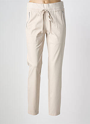 Pantalon slim talie elastică mărime normală bej ADELINA BY SCHEITER femeie