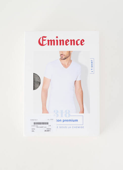 Tricou croială cambrată mâneci scurte gri EMINENCE homme