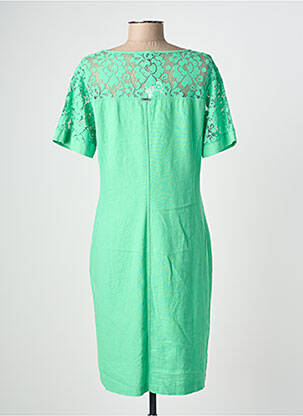 Rochie midi țesătură crep mâneci scurte verde MALOKA femeie