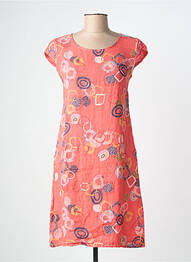 Rochie scurtă mâneci scurte mâneci scurte portocaliu COULEURS DU TEMPS femeie