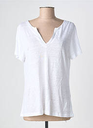 Tricou guler în v mâneci scurte alb MALOKA femme