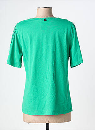 Tricou guler în v mâneci scurte verde MALOKA femeie