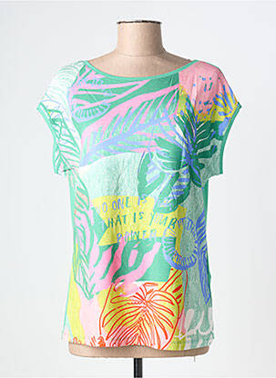 Tricou elasticitate mâneci scurte verde BARBARA LEBEK femeie