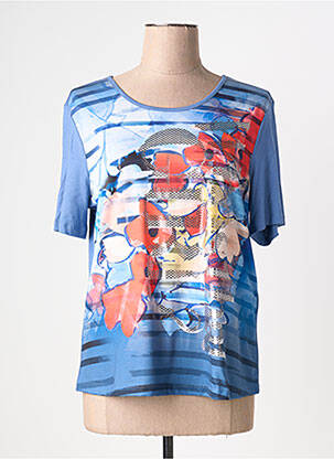 Tricou croială dreaptă mâneci scurte albastru BARBARA LEBEK femeie