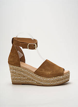 Espadrile nubuc toc de 7 la 9 cm maro HEINE femeie