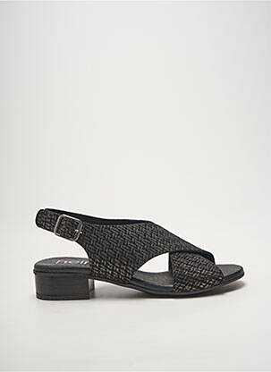 Sandale/pantofi decupați țesătură satinată toc plat până la 3 cm negru HEINE femeie