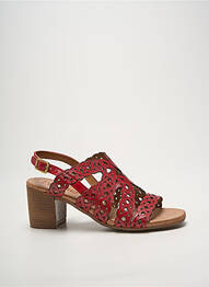 Sandale/pantofi decupați țesătură satinată toc de 4 la 6 cm roșu HEINE femme