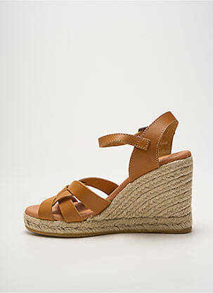 Espadrile țesătură satinată toc de 7 la 9 cm maro HEINE femeie
