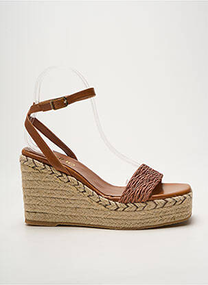 Espadrile țesătură satinată toc înalt de 10cm și mai mult maro HEINE femeie