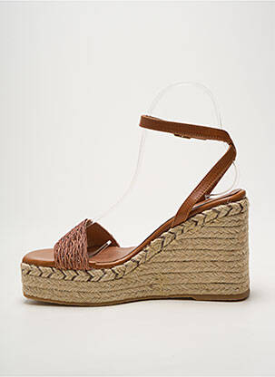 Espadrile țesătură satinată toc înalt de 10cm și mai mult maro HEINE femeie