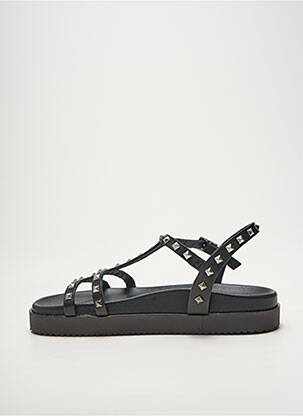 Sandale/pantofi decupați țesătură satinată toc plat până la 3 cm negru HEINE femeie