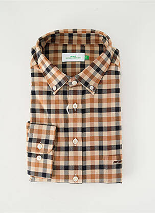 Cămașă cu mâneci lungi croială dreaptă maro MISE AU GREEN homme