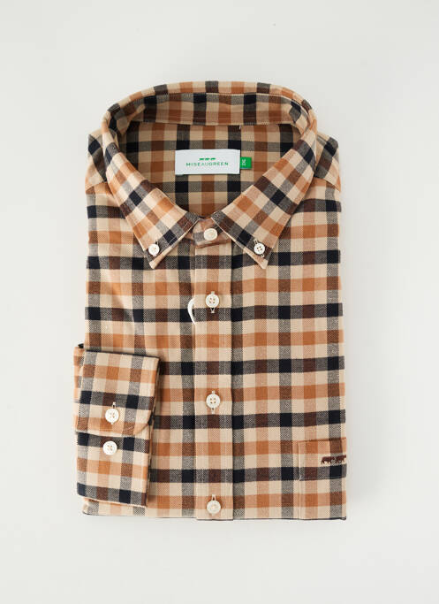 Cămașă cu mâneci lungi croială dreaptă maro MISE AU GREEN homme