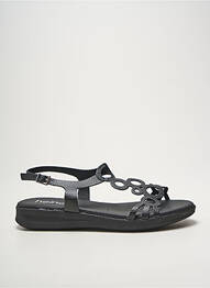 Sandale/pantofi decupați țesătură satinată toc plat până la 3 cm negru HEINE femme