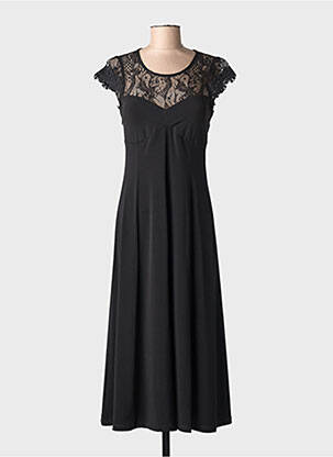 Rochie lungă mâneci scurte mâneci scurte negru PAUL BRIAL femeie