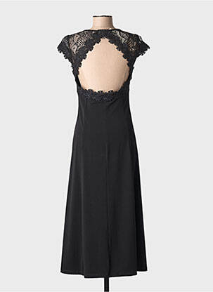 Rochie lungă mâneci scurte mâneci scurte negru PAUL BRIAL femeie
