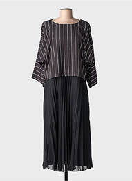 Rochie lungă mâneci lungi mâneci lungi negru GUY DUBOUIS femme