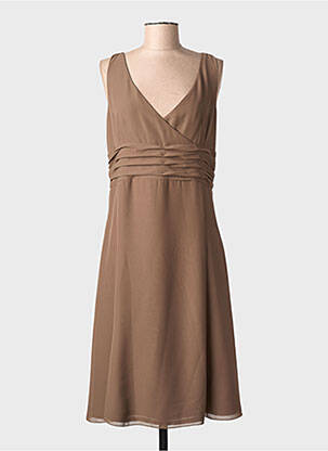 Rochie midi croială fluidă fără mâneci maro MUREK femeie