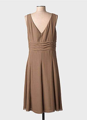 Rochie midi croială fluidă fără mâneci maro MUREK femeie