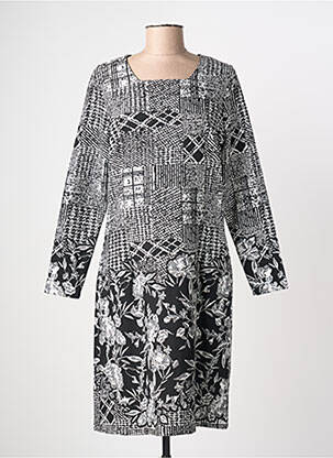 Rochie midi imprimeu floral mâneci lungi negru GUY DUBOUIS femeie