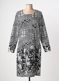 Rochie midi imprimeu floral mâneci lungi negru GUY DUBOUIS femme