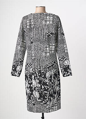 Rochie midi imprimeu floral mâneci lungi negru GUY DUBOUIS femeie