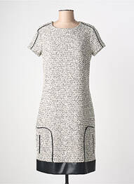 Rochie midi închidere cu fermoar la spate mâneci scurte alb MERI & ESCA femme