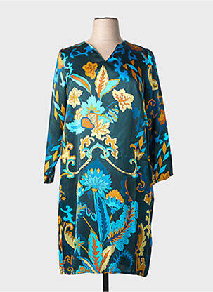 Rochie midi imprimeu floral mâneci lungi albastru GREGORY PAT femeie