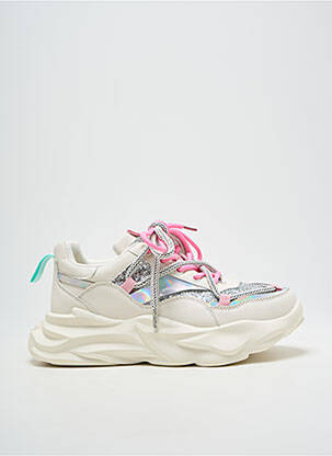 Adidași vârf rotund toc de 4 la 6 cm argintiu EXÉ femme