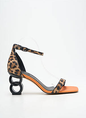 Sandale/pantofi decupați închidere cu bride toc de 7 la 9 cm maro EXÉ femme