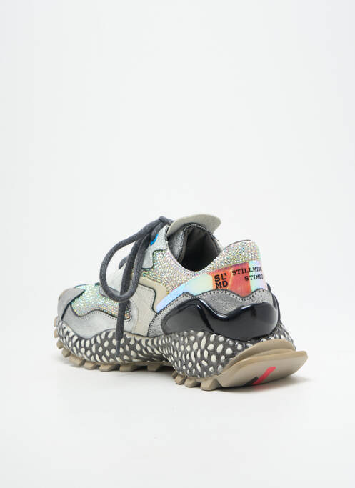 Adidași țesătură satinată toc de 4 la 6 cm argintiu EXÉ femme