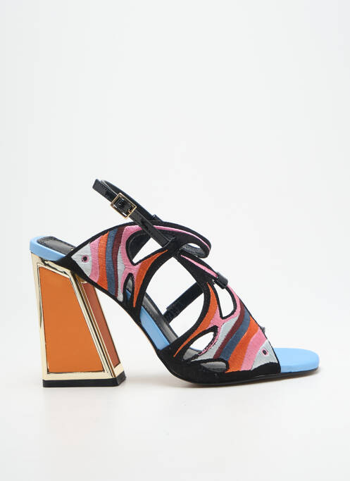 Sandale/pantofi decupați țesătură satinată toc înalt de 10cm și mai mult negru EXÉ femme