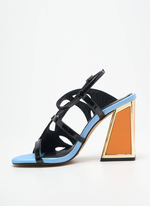 Sandale/pantofi decupați țesătură satinată toc înalt de 10cm și mai mult negru EXÉ femme