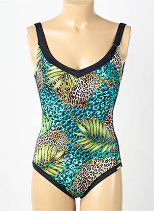Costum de baie dintr-o singură piesă efect material satinat top triunghiuri negru CHARMLINE femeie