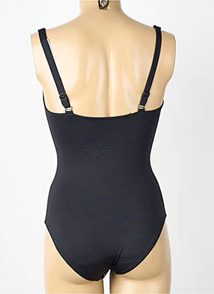 Costum de baie dintr-o singură piesă efect material satinat top triunghiuri negru GRAIN DE SABLE femeie
