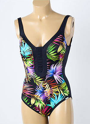 Costum de baie dintr-o singură piesă efect material satinat top sutien modelat negru CHARMLINE femeie