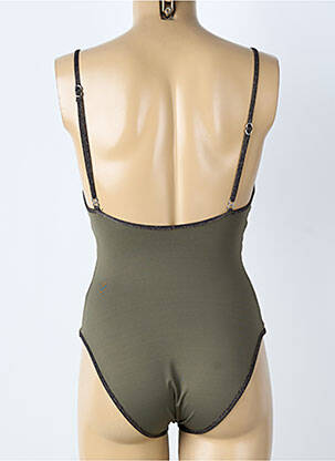 Costum de baie dintr-o singură piesă efect material satinat verde SUN PLAYA femeie