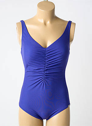 Costum de baie dintr-o singură piesă efect material satinat top triunghiuri violet CHARMLINE femeie