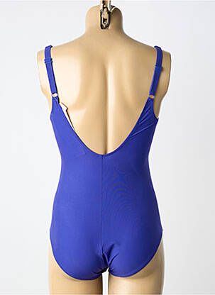 Costum de baie dintr-o singură piesă efect material satinat top triunghiuri violet CHARMLINE femeie