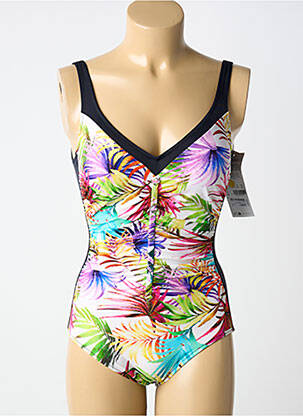 Costum de baie dintr-o singură piesă efect material satinat top triunghiuri negru CHARMLINE femeie